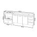 Balcão Cozinha Armário Gabinete de Pia 160 cm Estela e Balcão para Fogão Cooktop 4 Bocas Evelyn Savana Off White 