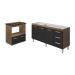 Balcão Cozinha Armário Gabinete de Pia 160 cm Estela e Balcão para Fogão Cooktop 4 Bocas Evelyn Savana Preto 