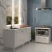 Balcão Cozinha Armário Gabinete de Pia 160 cm Estela e Balcão para Fogão Cooktop 5 Bocas Evelyn Branco 