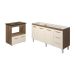 Balcão Cozinha Armário Gabinete de Pia 160 cm Estela e Balcão para Fogão Cooktop 5 Bocas Evelyn Savana Off White 