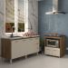 Balcão Cozinha Armário Gabinete de Pia 160 cm Estela e Balcão para Fogão Cooktop 5 Bocas Evelyn Savana Off White 