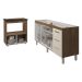 Balcão Cozinha Armário Gabinete de Pia 160 cm Estela e Balcão para Fogão Cooktop 5 Bocas Evelyn Savana Off White 