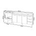 Balcão Cozinha Armário Gabinete de Pia 160 cm Estela e Balcão para Fogão Cooktop 5 Bocas Evelyn Savana Off White 