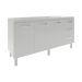 Balcão Cozinha Armário Gabinete para Pia 157 cm 3 Portas e 3 Gavetas Estela Branco 