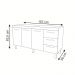 Balcão Cozinha Armário Gabinete para Pia 157 cm 3 Portas e 3 Gavetas Estela Branco 