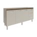 Balcão Cozinha Armário Gabinete para Pia 157 cm 3 Portas e 3 Gavetas Estela Savana Off White 