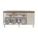 Balcão Cozinha Armário Gabinete para Pia 157 cm 3 Portas e 3 Gavetas Estela Savana Off White 