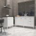 Balcão Cozinha Gabinete Para Pia 138 cm Carine e Balcão Fran Para Cooktop 5 Bocas Branco 