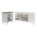 Balcão Cozinha Gabinete Para Pia 138 cm Carine e Balcão Fran Para Cooktop 5 Bocas Branco 