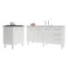 Balcão Cozinha Gabinete Para Pia 138 cm Carine e Balcão Fran Para Cooktop 5 Bocas Branco 