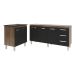 Balcão Cozinha Gabinete Para Pia 138 cm Carine e Balcão Fran Para Cooktop 5 Bocas Savana Preto 
