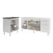 Balcão Cozinha Gabinete Para Pia 138 cm Carine e Balcão Para Cooktop 4 Bocas Fran Branco 