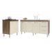 Balcão Cozinha Gabinete Para Pia 138 cm Carine e Balcão Para Cooktop 4 Bocas Fran Savana Off White 
