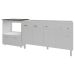 Balcão Cozinha Gabinete de Pia 140 cm Camila e Balcão Evelyn Para Fogão Cooktop 4 Bocas e Forno Elétrico Branco 