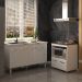 Balcão Cozinha Gabinete de Pia 140 cm Camila e Balcão Evelyn Para Fogão Cooktop 4 Bocas e Forno Elétrico Branco 
