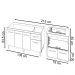 Balcão Cozinha Gabinete de Pia 140 cm Camila e Balcão Evelyn Para Fogão Cooktop 4 Bocas e Forno Elétrico Branco 