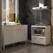 Balcão Cozinha Gabinete de Pia 140 cm Camila e Balcão Evelyn Para Fogão Cooktop 5 Bocas e Forno Elétrico Branco 