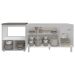 Balcão Cozinha Gabinete de Pia 140 cm Camila e Balcão Evelyn Para Fogão Cooktop 5 Bocas e Forno Elétrico Branco 