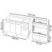Balcão Cozinha Gabinete de Pia 140 cm Camila e Balcão Evelyn Para Fogão Cooktop 5 Bocas e Forno Elétrico Branco 