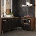 Balcão Cozinha Gabinete de Pia 140 cm Camila e Balcão Evelyn Para Fogão Cooktop 5 Bocas e Forno Elétrico Savana Preto 