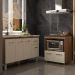 Balcão Cozinha Gabinete de Pia 140cm Camila e Balcão Evelyn Para Fogão Cooktop 4 Bocas e Forno Elétrico Savana Off White 
