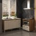 Balcão Cozinha Gabinete de Pia 140cm Camila e Balcão Evelyn Para Fogão Cooktop 4 Bocas e Forno Elétrico Savana Off White 