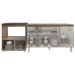 Balcão Cozinha Gabinete de Pia 140cm Camila e Balcão Evelyn Para Fogão Cooktop 4 Bocas e Forno Elétrico Savana Off White 