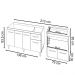 Balcão Cozinha Gabinete de Pia 140cm Camila e Balcão Evelyn Para Fogão Cooktop 5 Bocas e Forno Elétrico Savana Off White 