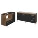 Balcão Cozinha Gabinete de Pia 160 cm Estela e Balcão Para Fogão Cooktop 5 Bocas e Forno Elétrico Alana Savana Preto 
