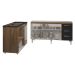 Balcão Cozinha Gabinete de Pia 160 cm Estela e Balcão Para Fogão Cooktop 5 Bocas e Forno Elétrico Alana Savana Preto 