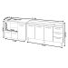 Balcão Cozinha Gabinete de Pia 160 cm Estela e Balcão Para Fogão Cooktop 5 Bocas e Forno Elétrico Alana Savana Preto 