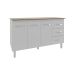 Balcão Gabinete Armário Cozinha Carine Branco com Tampo Tampão 140 cm Mobília Decor Savana 