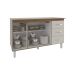 Balcão Gabinete Armário Cozinha Carine Savana Off White com Tampo Tampão 140 cm Mobília Decor Savana 