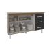 Balcão Gabinete Armário Cozinha Carine Savana Preto com Tampo Tampão 140 cm Mobília Decor Savana 