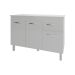 Balcão Gabinete Para Pia 118 cm Cozinha Aline Branco com Tampo Tampão 120 cm Branco 
