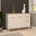 Balcão Gabinete Para Pia 118 cm Cozinha Aline Branco com Tampo Tampão 120 cm Branco 