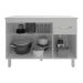 Balcão Gabinete Para Pia 118 cm Cozinha Aline Branco com Tampo Tampão 120 cm Branco 