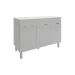 Balcão Gabinete Para Pia 118 cm Cozinha Aline Branco com Tampo Tampão 120 cm Branco 