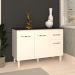 Balcão Gabinete Para Pia 118 cm Cozinha Aline Branco com Tampo Tampão 120 cm Preto 