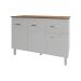 Balcão Gabinete Para Pia 118 cm Cozinha Aline Branco com Tampo Tampão 120 cm Savana 