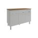 Balcão Gabinete Para Pia 118 cm Cozinha Aline Branco com Tampo Tampão 120 cm Savana 