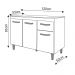 Balcão Gabinete Para Pia 118 cm Cozinha Aline Preto com Tampo Tampão 120 cm Preto 
