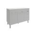Balcão Gabinete Para Pia 118 cm Cozinha Bruna Branco com Tampo Tampão 120 cm Branco 