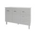 Balcão Gabinete Para Pia 118 cm Cozinha Bruna Branco com Tampo Tampão 120 cm Branco 
