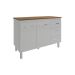 Balcão Gabinete Para Pia 118 cm Cozinha Bruna Branco com Tampo Tampão 120 cm Savana 