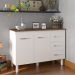 Balcão Gabinete Para Pia 118 cm Cozinha Bruna Branco com Tampo Tampão 120 cm Savana 