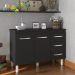 Balcão Gabinete Para Pia 118 cm Cozinha Bruna Preto com Tampo Tampão 120 cm Preto 