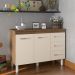 Balcão Gabinete Para Pia 118 cm Cozinha Bruna Savana Off White com Tampo Tampão 120 cm Savana 