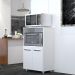 Balcão Multiuso Armário Cozinha para Forno Elétrico e Microondas Organizador com 2 portas Tayla Branco 