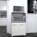 Balcão Multiuso Armário Cozinha para Forno Elétrico e Microondas Organizador com 2 portas Tayla Savana Off White 